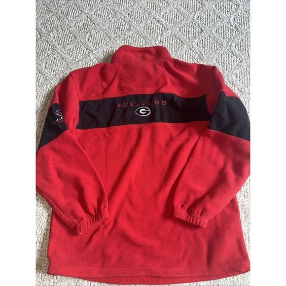 Georgia Bulldogs Sweater Mens Or Womens Large Red Quarter Zip Adult M - Picture 5 of 5